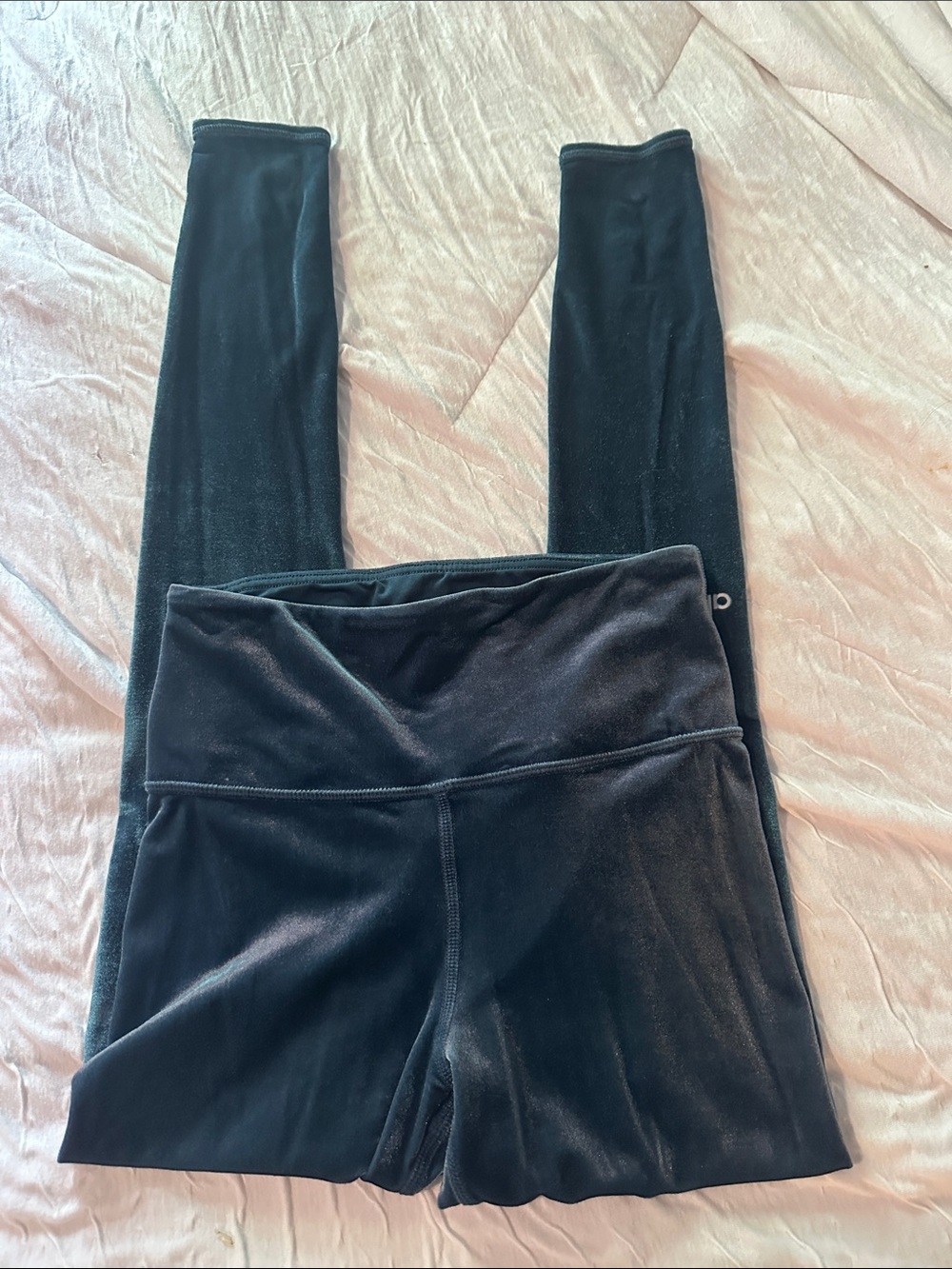 ALO Yoga Women’s Blue Velvet High-Waist Leggings Small - Picture 4 of 6